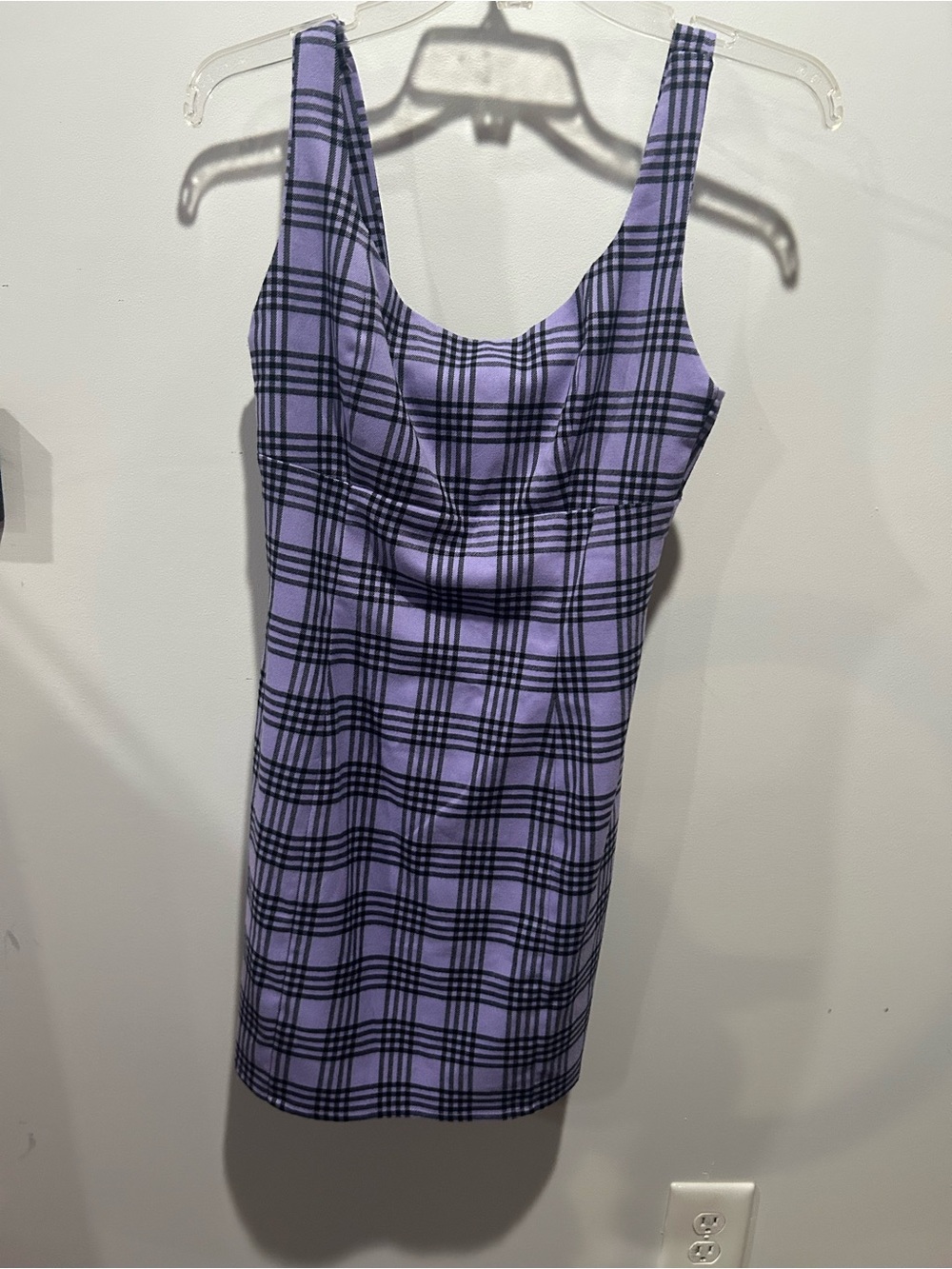 Empyre Lavender & Black Plaid Mini Dress